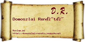Domoszlai Renátó névjegykártya